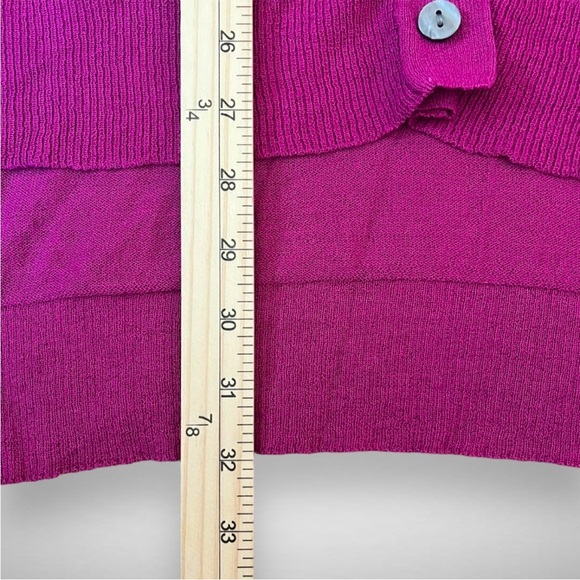 BETSEY'S BOUTIQUE SHOP Tissue Button Fuchsia Long Cardigan Med | NWOT - Picture 9 of 10